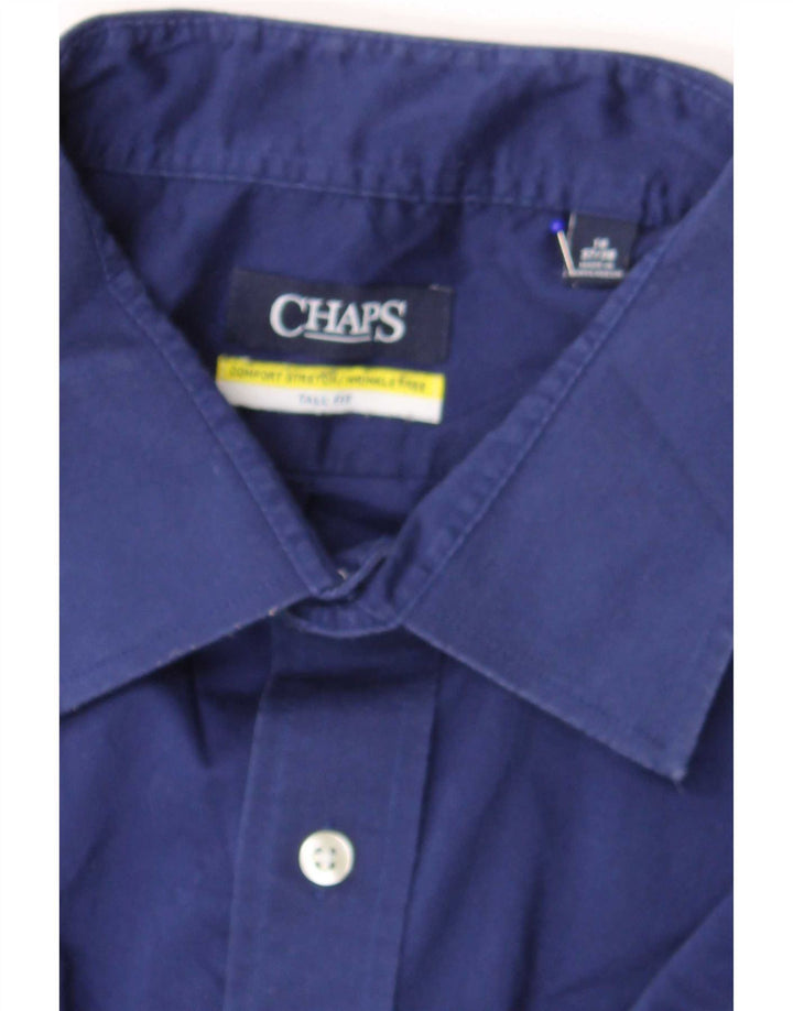 Camicia alta da uomo Chaps taglia 18 2XL cotone blu