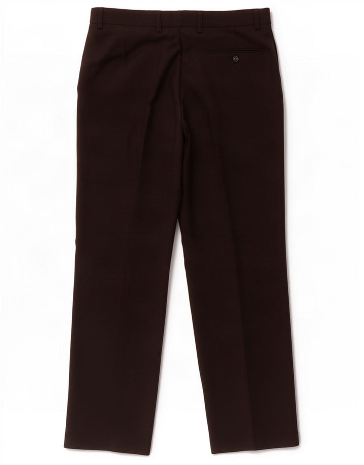 Pantaloni da abito dritti da uomo Marks & Spencer W32 L31 poliestere nero