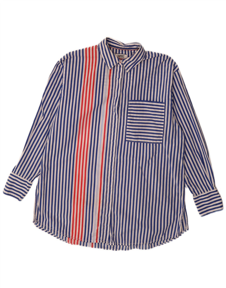 Camicia da uomo Tommy Hilfiger piccola in cotone gessato blu
