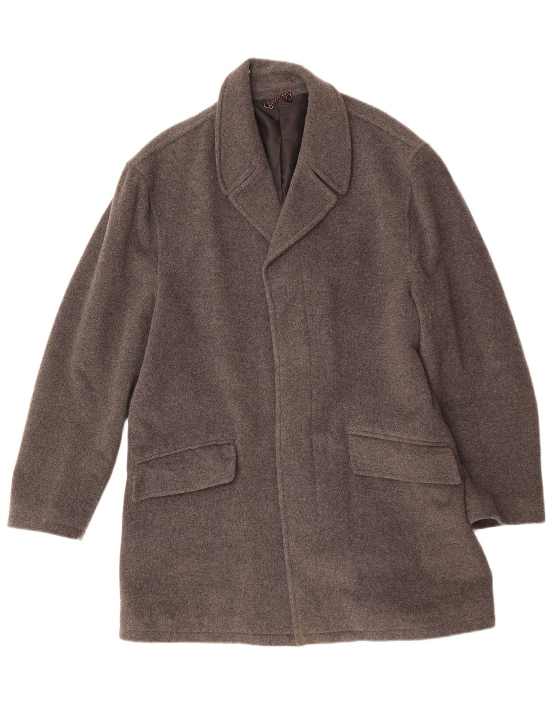 BURTON Mens Overcoat UK 40 Large Grey Wool