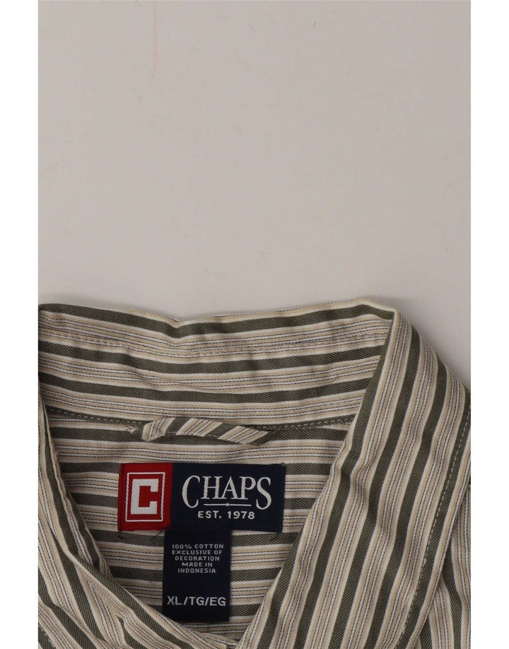 Camicia da uomo Chaps XL in cotone a righe verdi