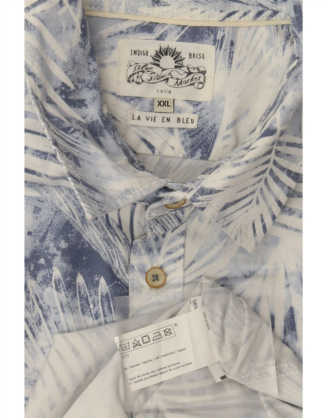 Camicia a maniche corte da uomo Celio 2XL Cotone floreale blu