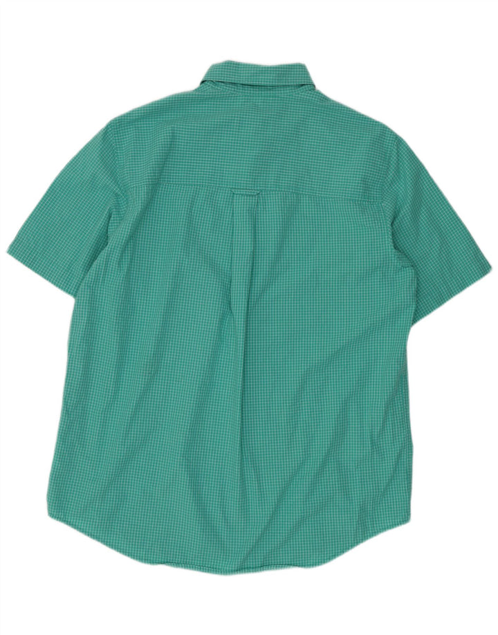 Camicia a maniche corte da uomo Chaps in cotone a quadretti verde medio