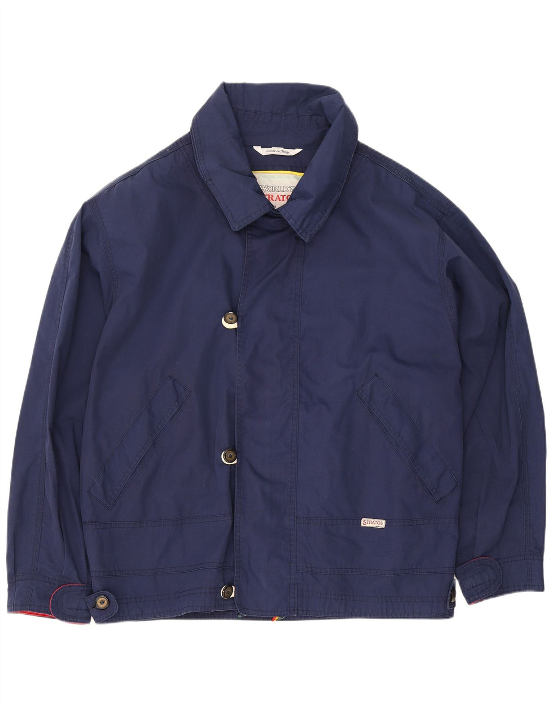 Giubbotto bomber da uomo vintage UK 38 poliestere medio blu navy