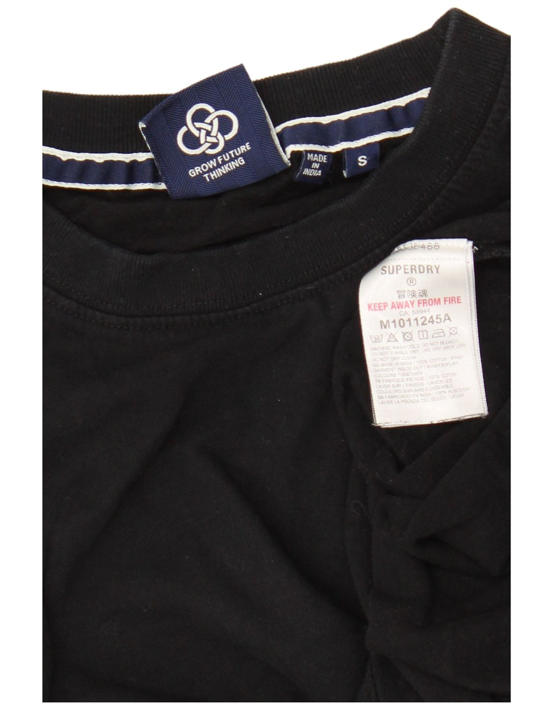 T-shirt da uomo Superdry Top Small in cotone nero