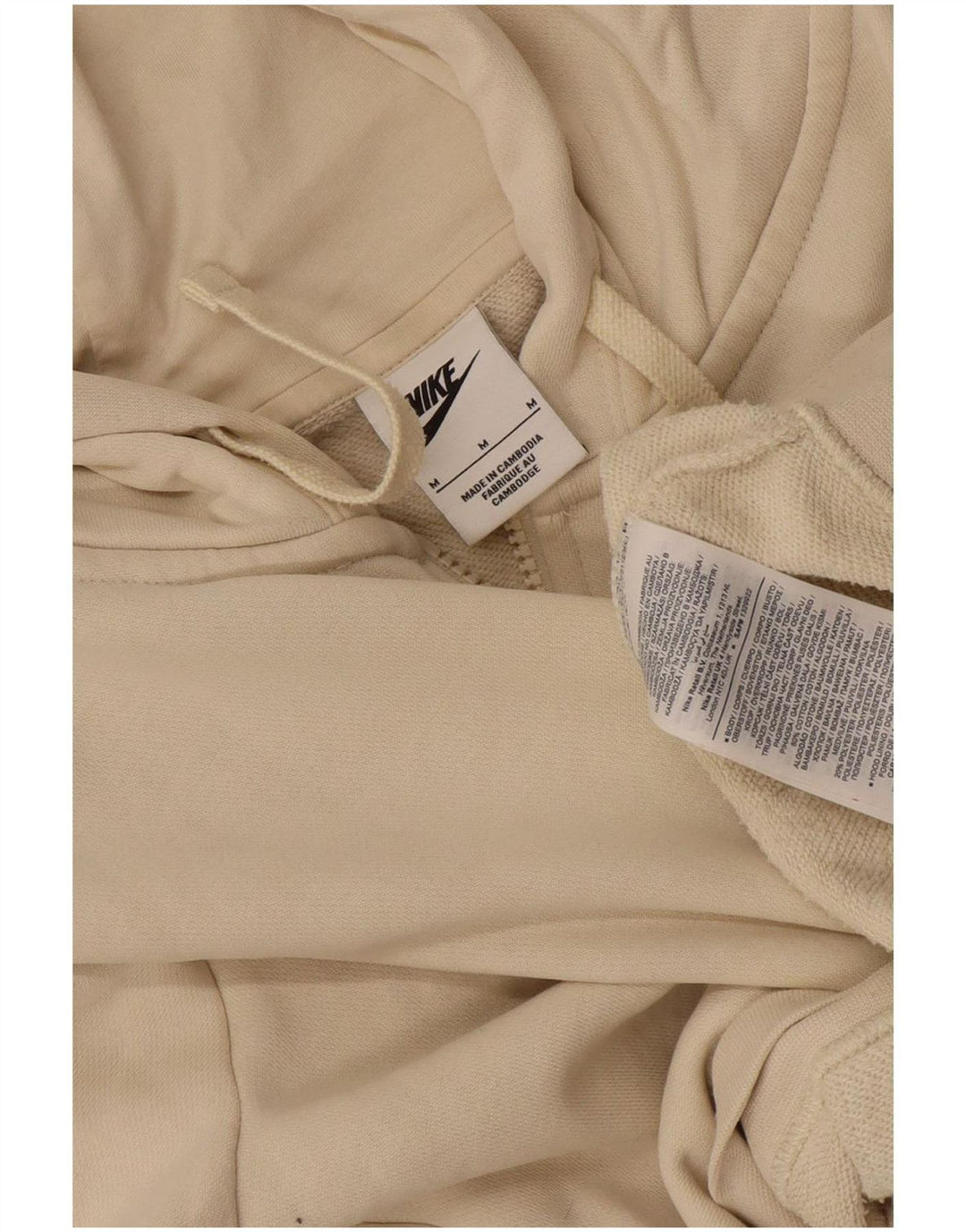 Felpa con cappuccio e zip da donna Nike UK 14 Cotone beige medio