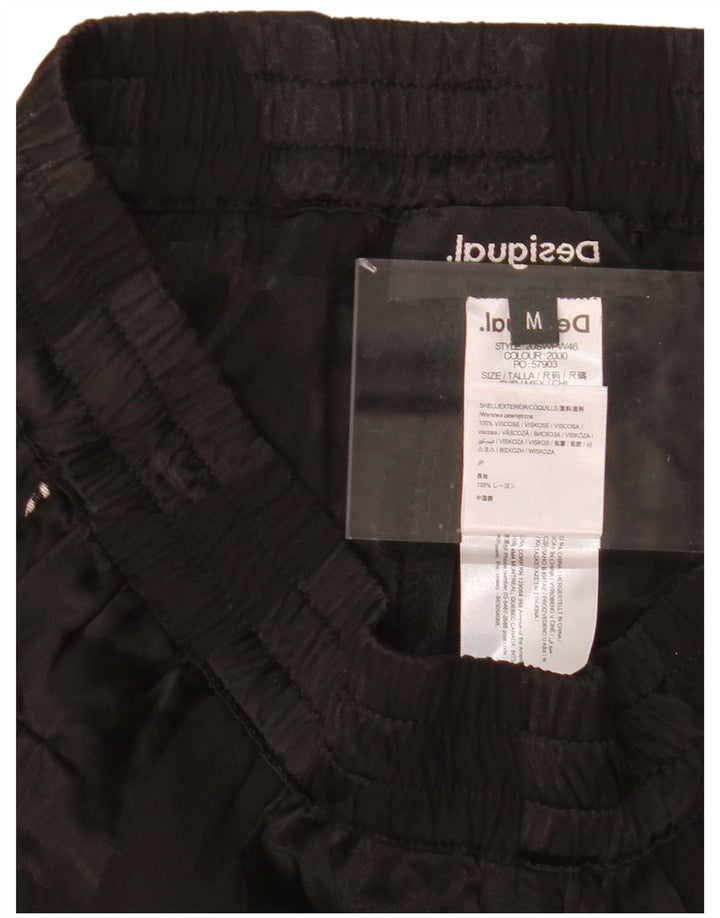 DESIGUAL Womens Straight Casual Trousers Medium W32 L30 Black Geometric