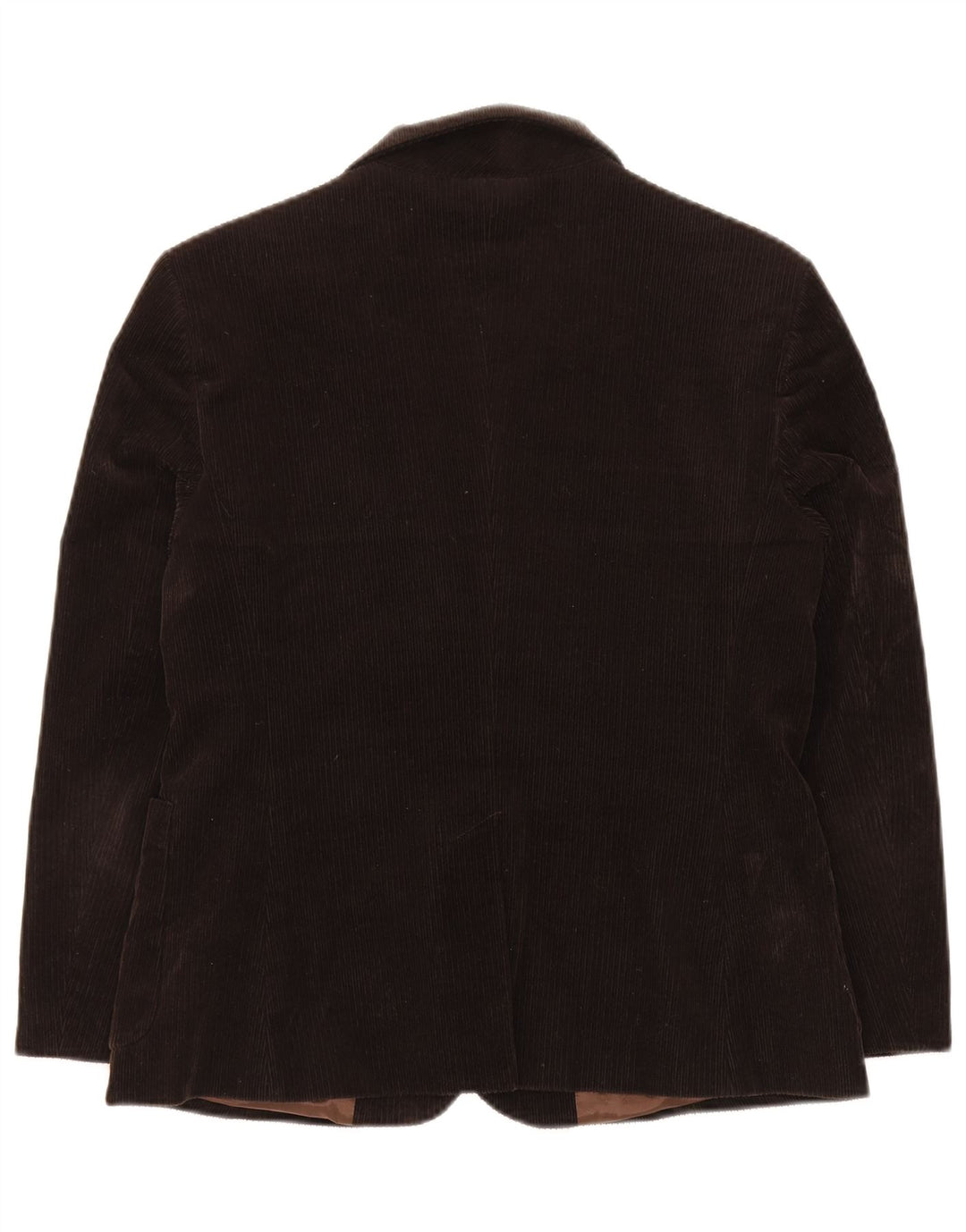 Giacca da donna in velluto a coste a 3 bottoni Benetton IT 46 Large in cotone marrone