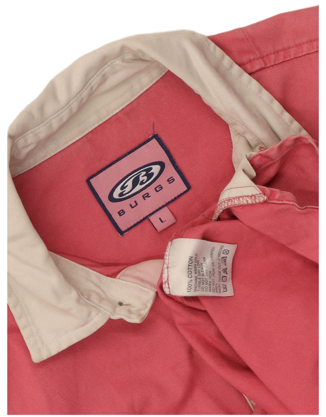 Camicia pullover grafica da donna vintage UK 16 grande cotone color block rosa