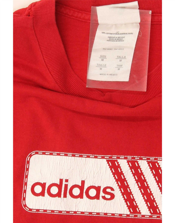 T-shirt grafica da uomo Adidas Top in cotone rosso medio