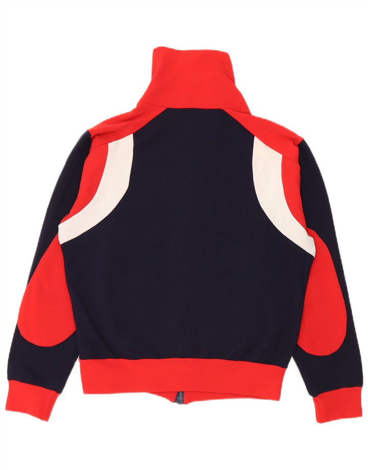 Giacca da ginnastica vintage da uomo 2XS in poliammide color block blu navy