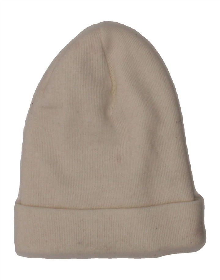 LEVI'S Mens Graphic Beanie Hat One Size White Acrylic Classic Vintage Levi's and Second-Hand Levi's from Messina Hembry 