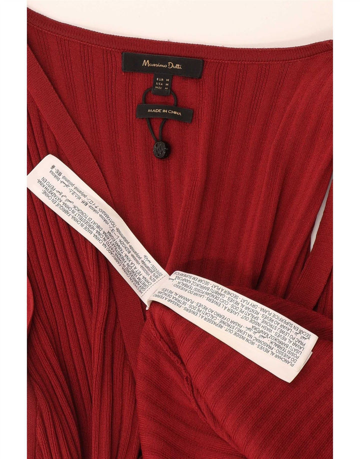 Massimo Dutti Abito lungo senza maniche da donna UK 12 Viscosa rossa media