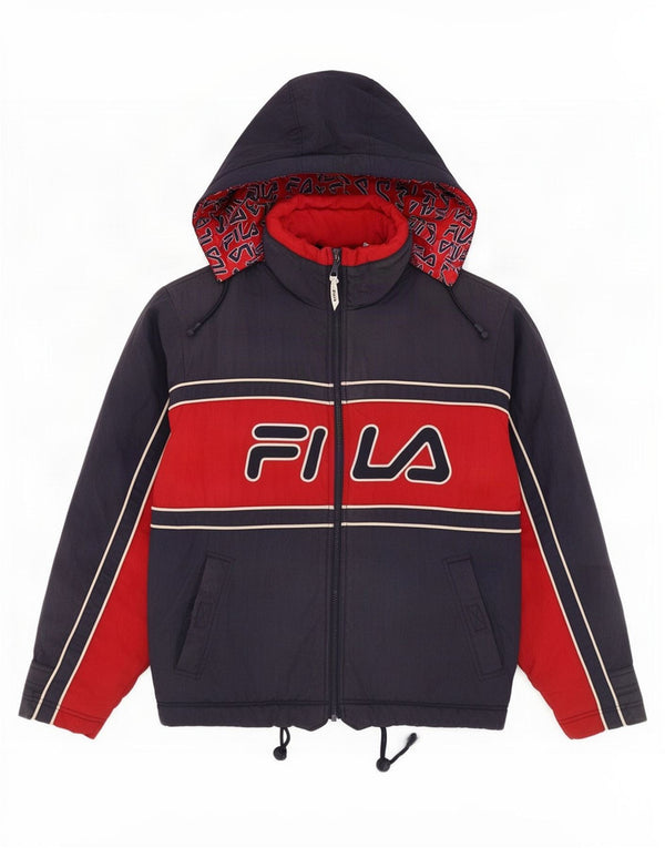 Giacca a vento con cappuccio da uomo Fila IT 48 Medium Navy Blue Colourblock