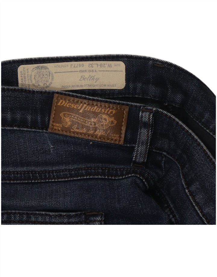 Jeans dritti slim regolari da donna Diesel Belthy W29 L30 cotone blu navy