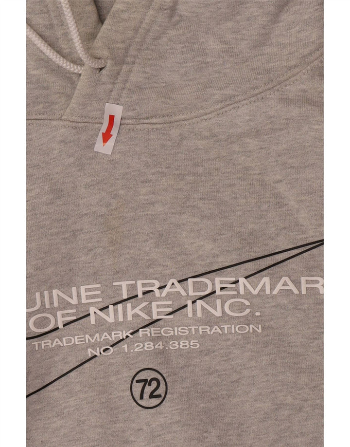 Felpa con cappuccio grafica Nike da uomo piccola in cotone grigio