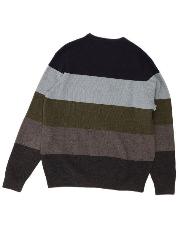 Marks & Spencer Maglione girocollo da uomo a righe grandi multicolori
