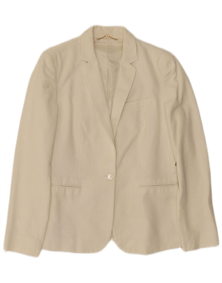 Giacca blazer da donna a 1 bottone Massimo Dutti EU 40 cotone bianco sporco medio