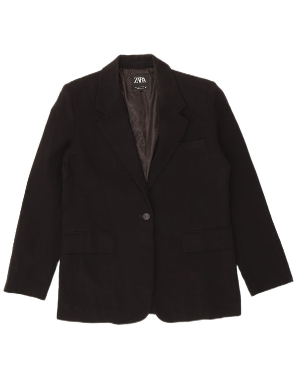 Giacca blazer oversize a 1 bottone da donna Zara UK 10 piccola in poliestere nero