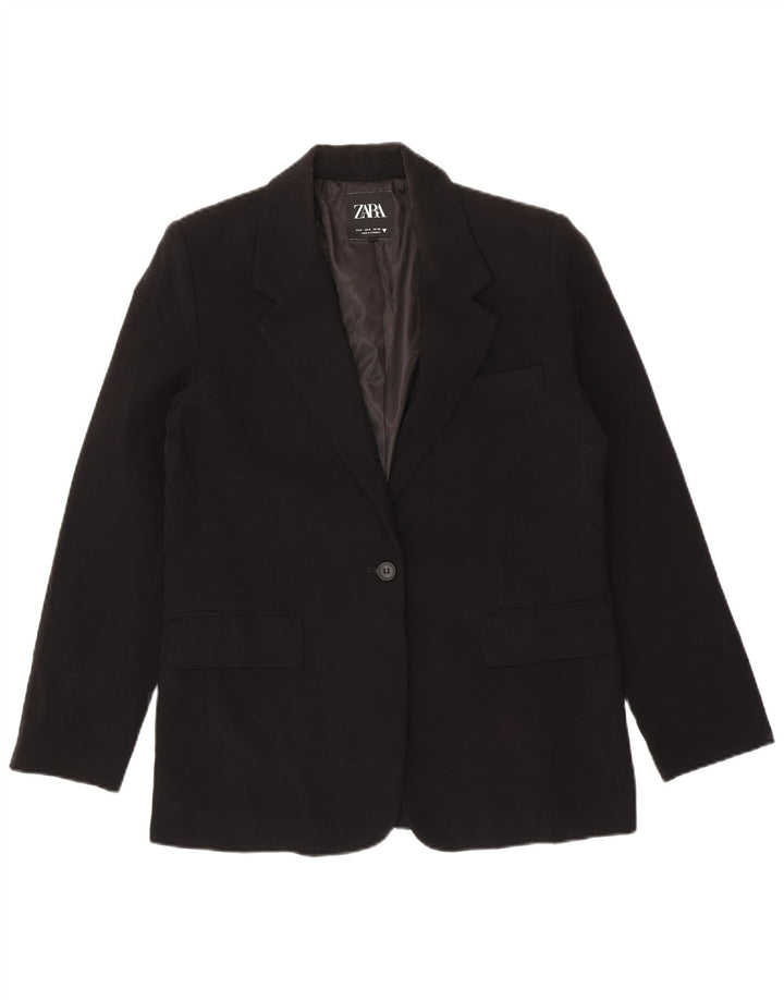 Giacca blazer oversize a 1 bottone da donna Zara UK 10 piccola in poliestere nero