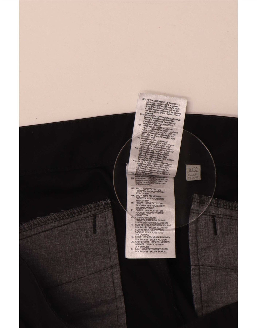 Pantaloni chino slim da uomo Adidas W34 L32 poliestere nero