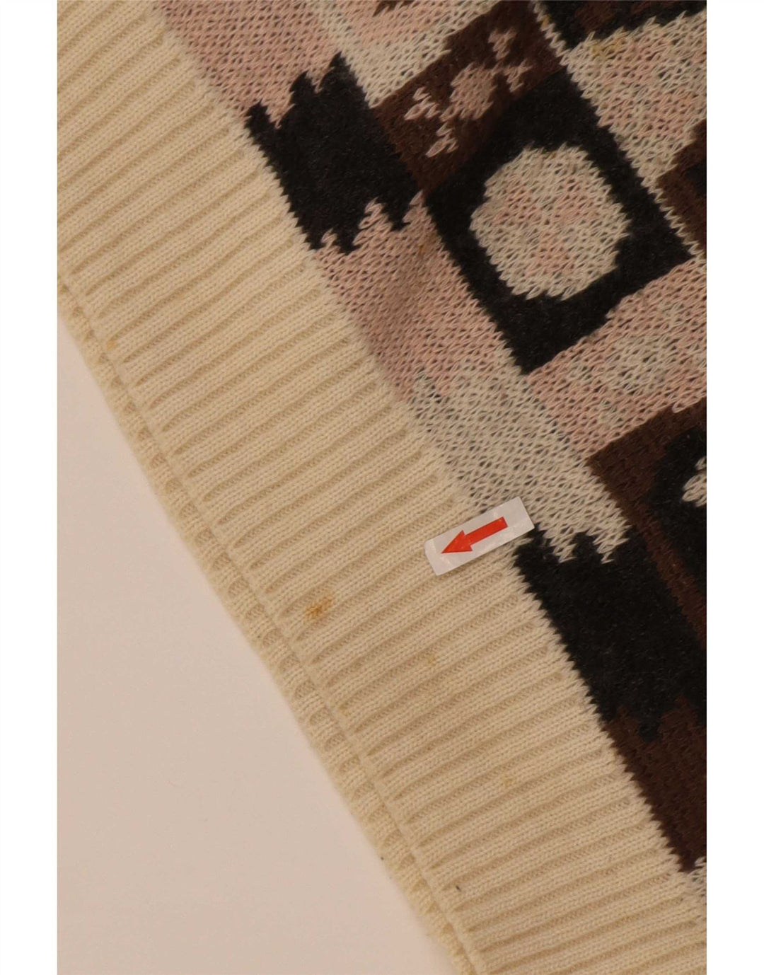 Missoni Maglione da uomo girocollo in lana geometrica marrone medio