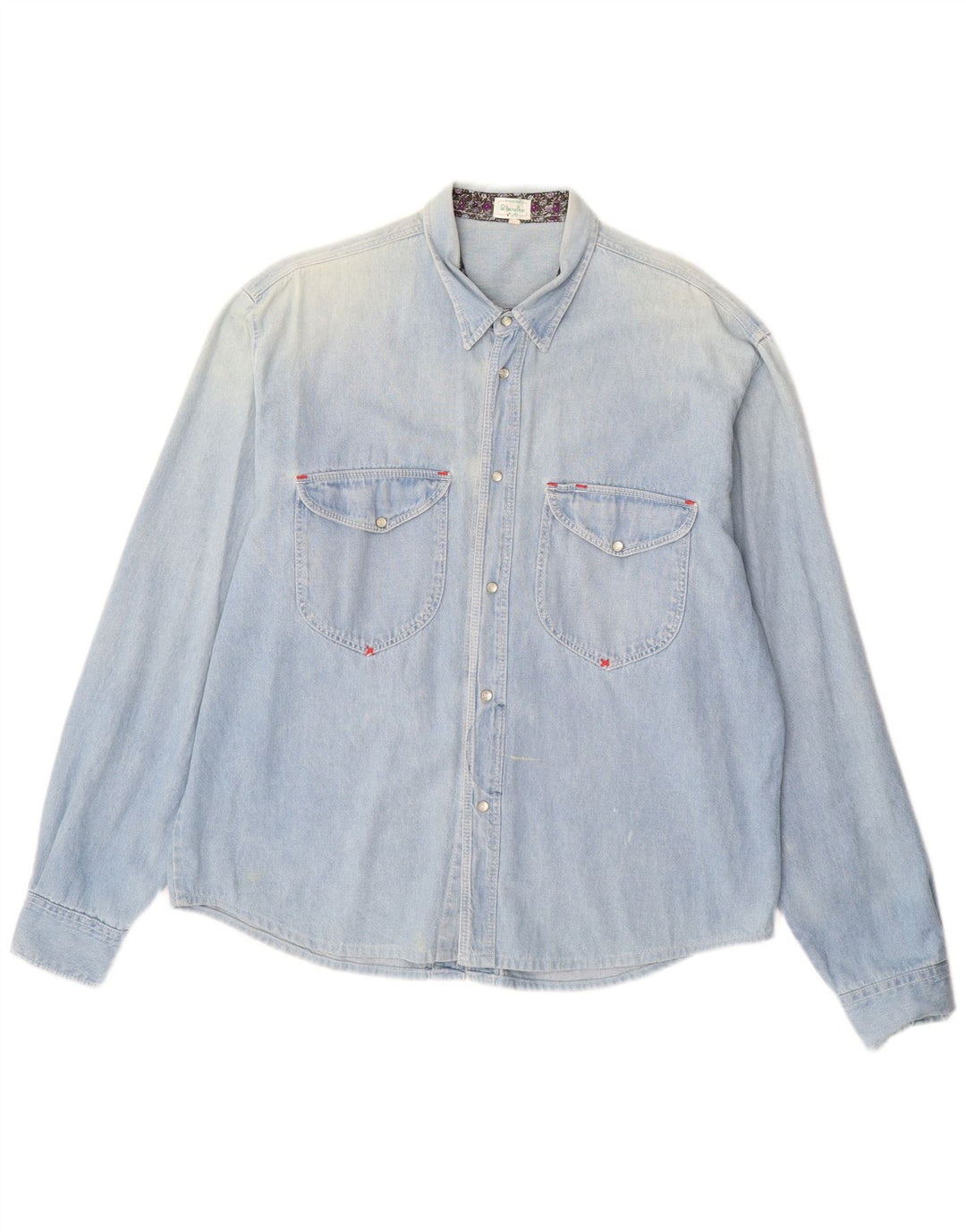Camicia di jeans da uomo BENETTON XL Blu