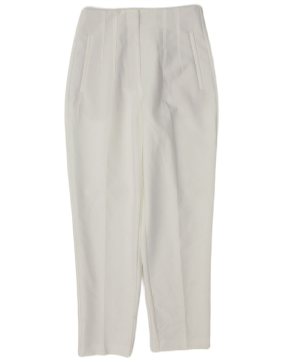 Pantaloni da abito affusolati da donna Zara medi W28 L27 poliestere bianco