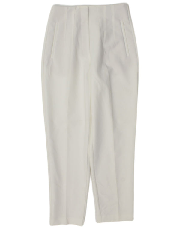 Zara Womens Tapered Suit Trousers Medium W28 L27 White Polyester