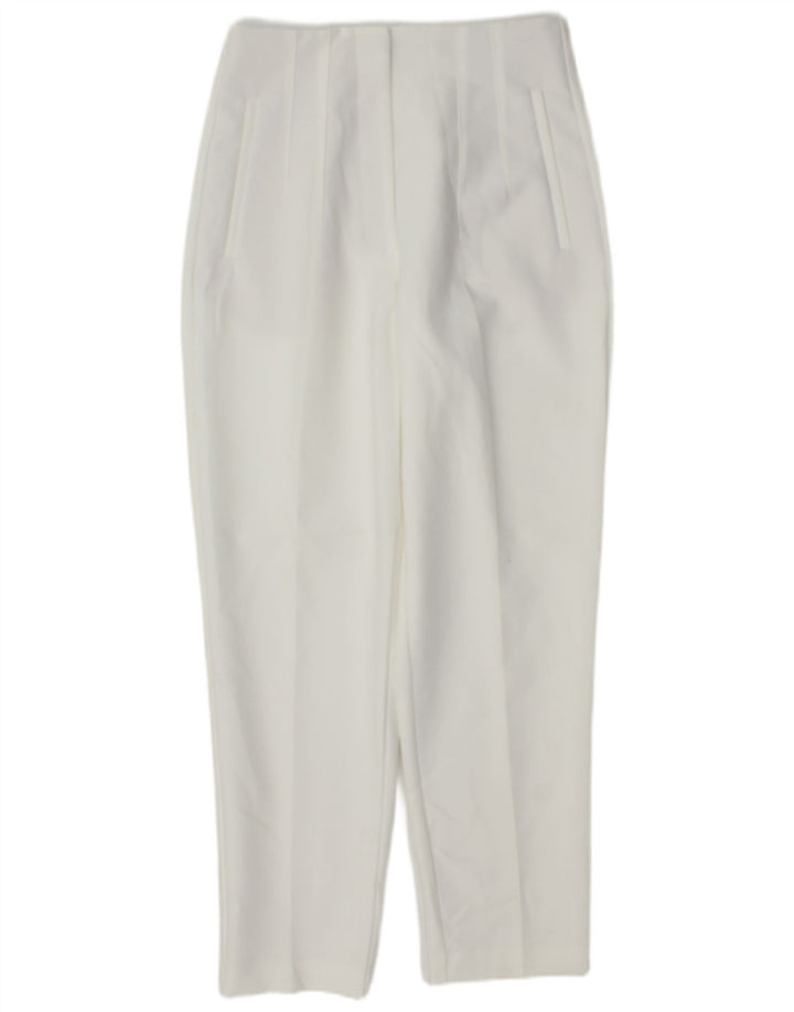 Pantaloni da abito affusolati da donna Zara medi W28 L27 poliestere bianco