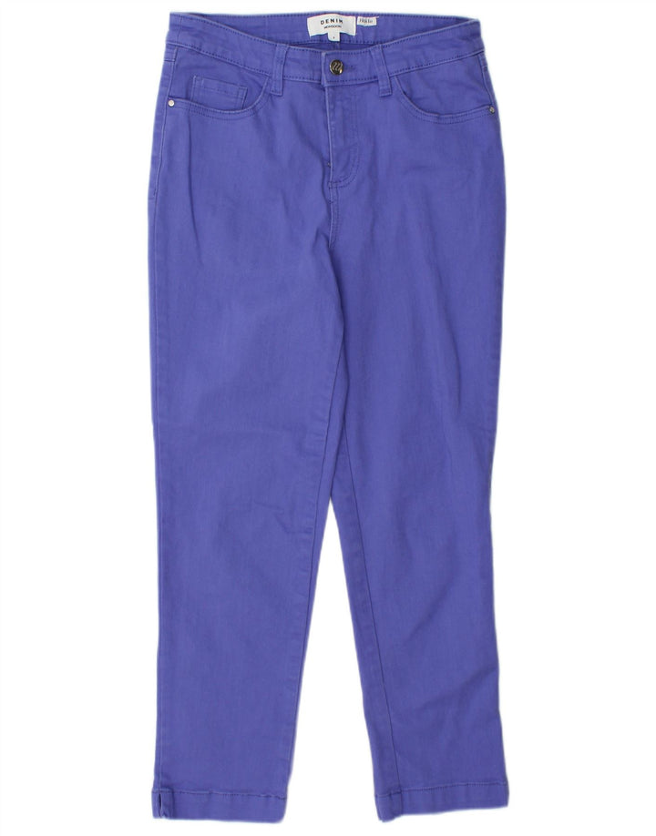 MONSOON Jeans corti Hoile da donna UK 8 piccoli W28 L25 Viola