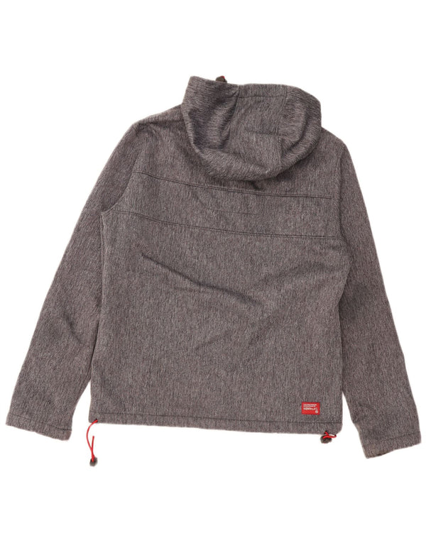 Giacca a vento con cappuccio da uomo SUPERDRY UK 42 XL Poliestere screziato grigio