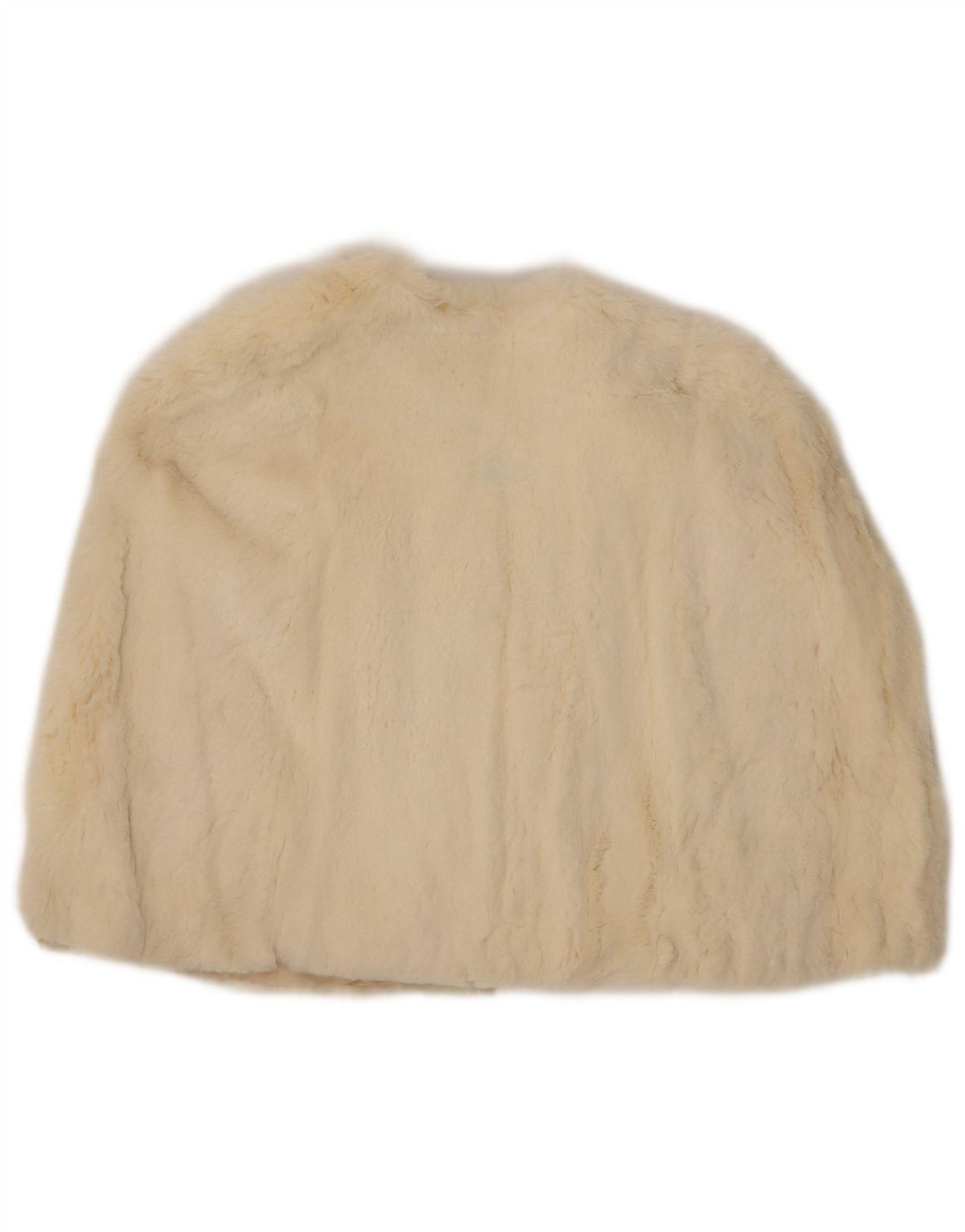Cappotto mantella vintage in pelliccia sintetica da donna, taglia unica, bianco sporco
