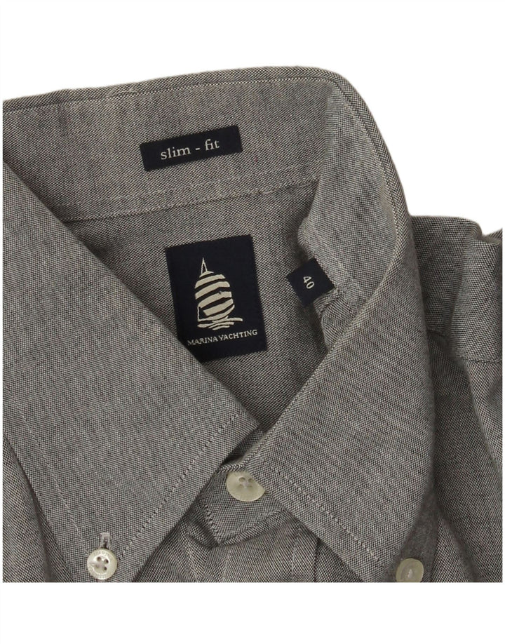 Camicia da uomo slim fit Marina Yachting taglia 40 grigio medio