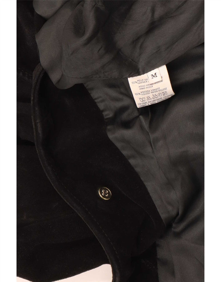 Giacca in pelle scamosciata da uomo Sisley UK 38 pelle nera media