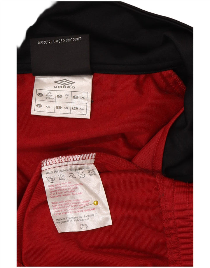 Giacca da tuta da uomo Umbro UK 47/49 2XL Poliestere color block rosso