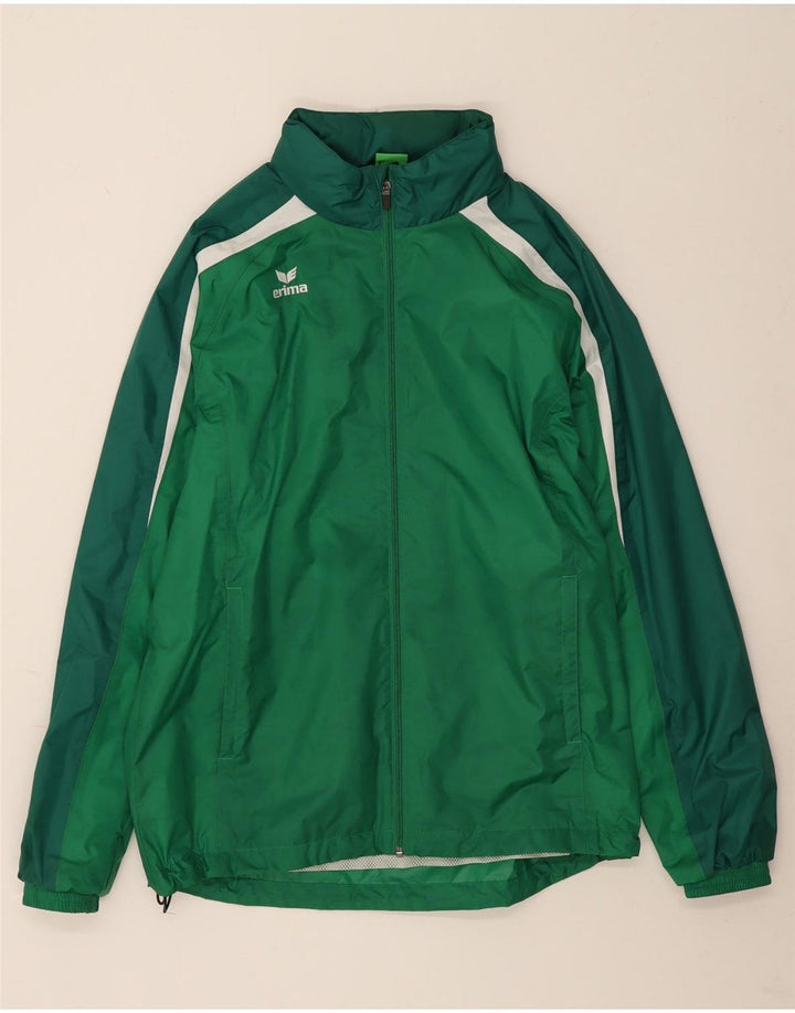 Giacca antipioggia da uomo con cappuccio Erima UK 38 Poliammide color block verde medio