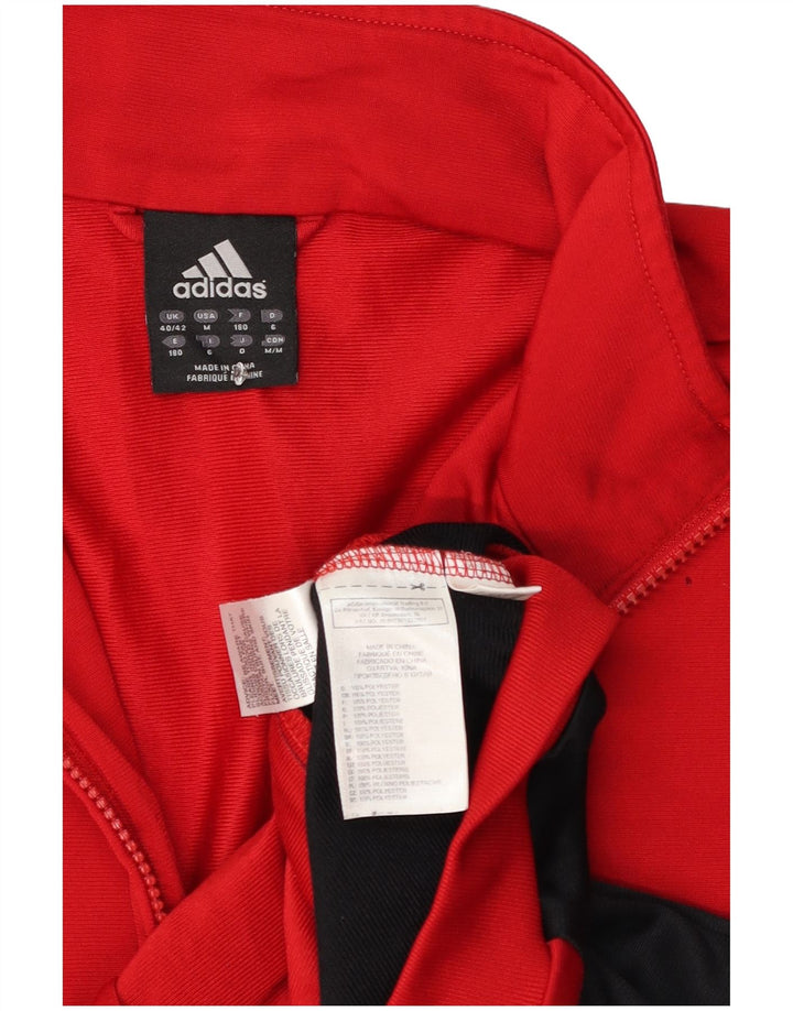 Giacca da tuta da uomo Adidas UK 40/42 Poliestere color block rosso medio