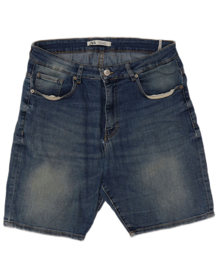Pantaloncini di jeans da uomo Zara EU 44 Large W34 cotone blu
