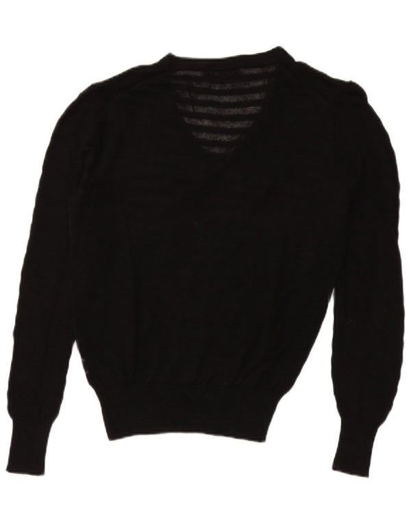 Maglione Zara da uomo con scollo a V trasparente, colore ramiè nero medio