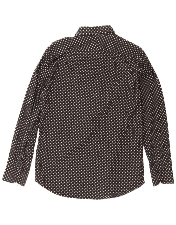 Camicia da uomo Paul Smith taglia 42 16 1/2 grande cotone nero a pois
