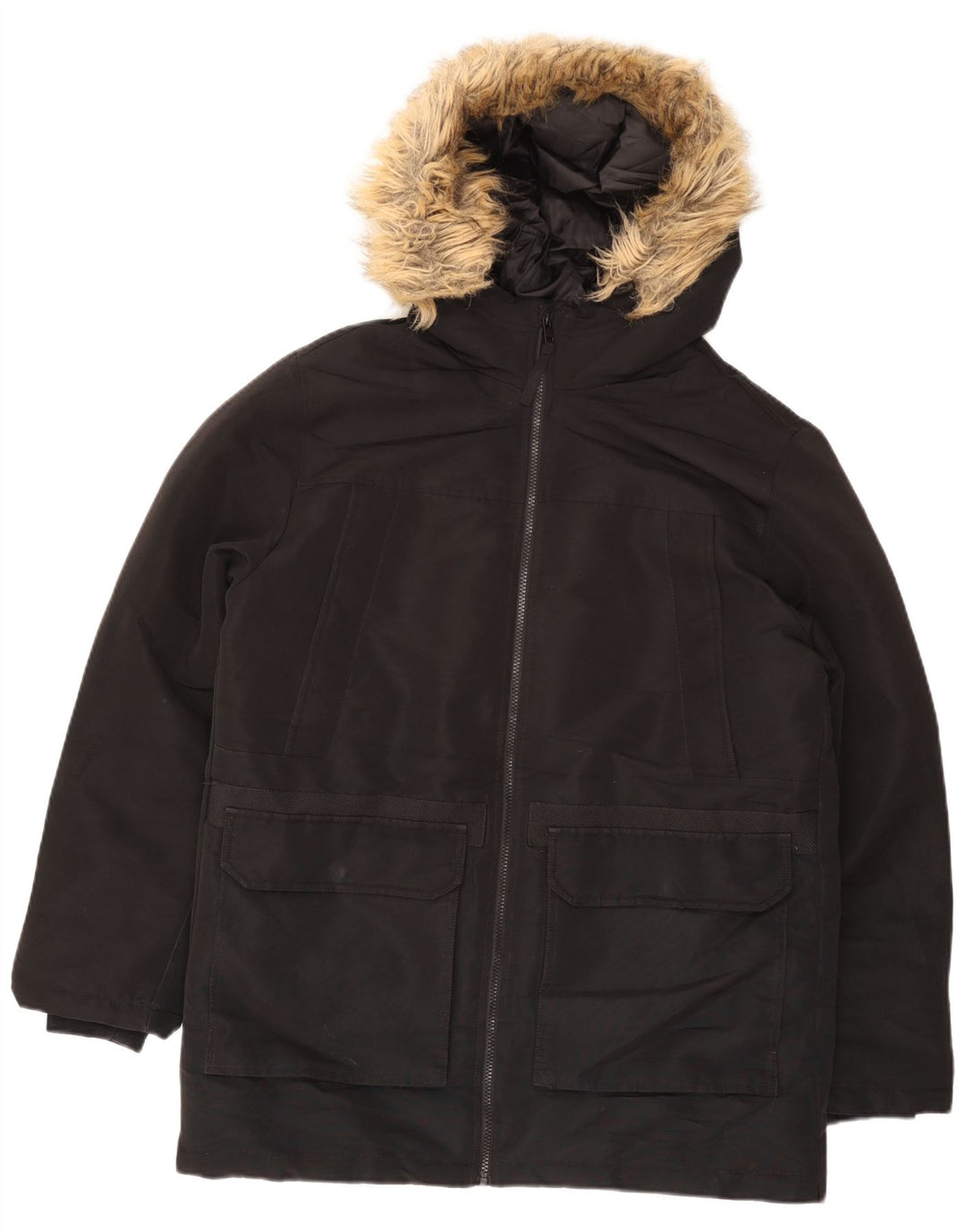 Jack & Jones Parka da uomo con cappuccio UK 40 Large Nero Poliestere