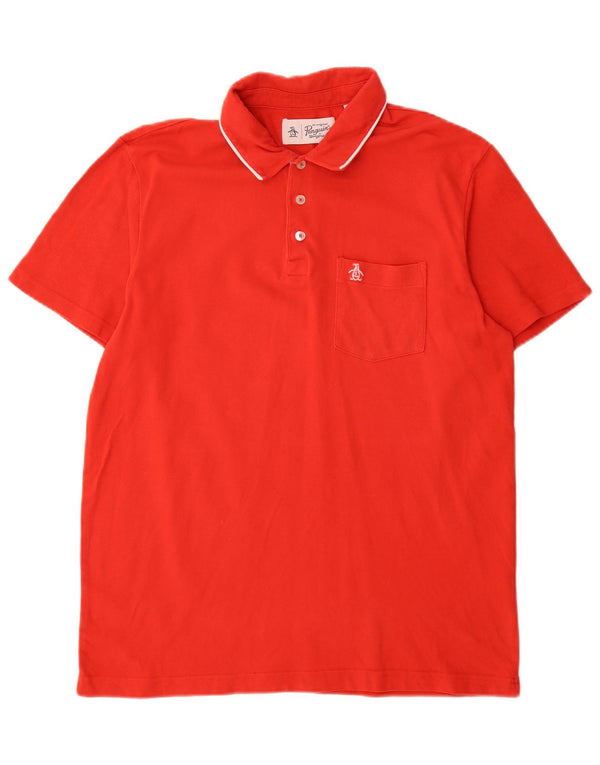 Polo da uomo Penguin grande rossa in cotone