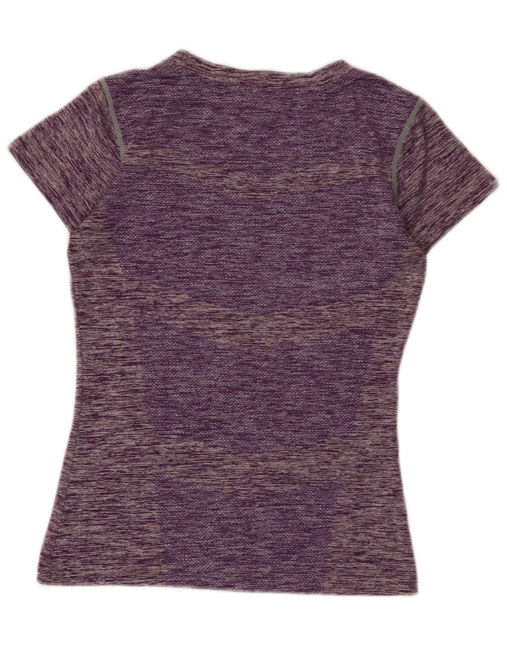 T-shirt Nike Dri Fit da donna, taglia UK 12, poliestere chiazzato viola medio