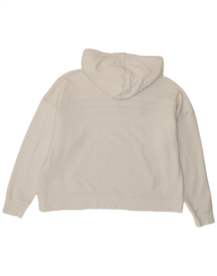 TOMMY HILFIGER Maglione con cappuccio grafico oversize da donna UK 18 XL Bianco