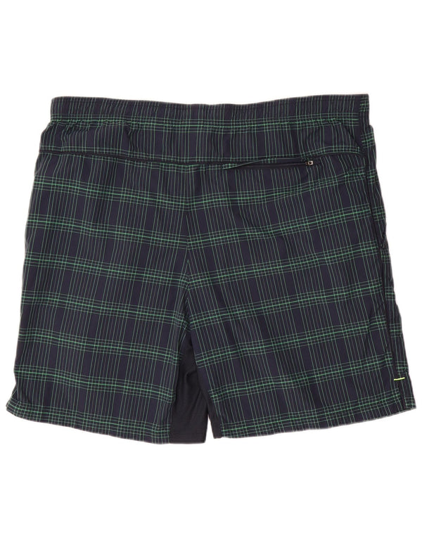 Pantaloncini da bagno Nike da uomo grandi in nylon a quadri blu navy