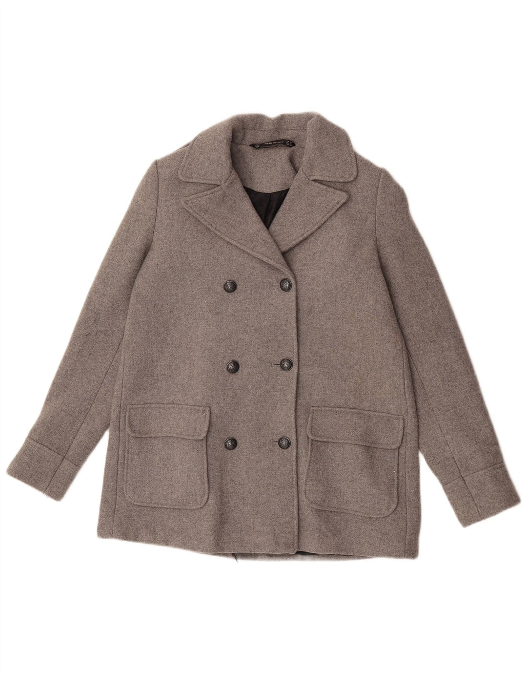 Cappotto da marinaio Zara Trafaluc da donna UK 6 XS poliestere grigio