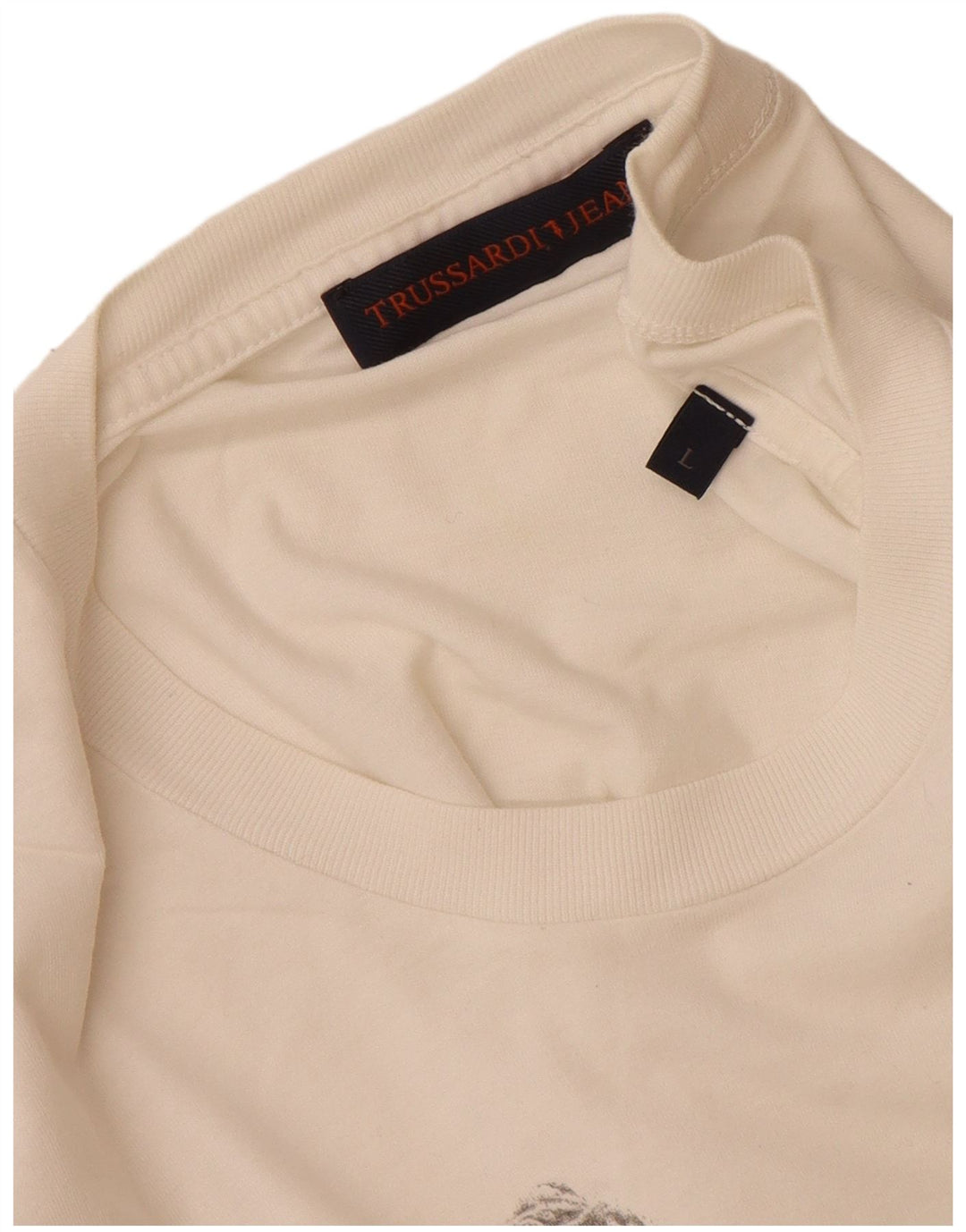 T-shirt grafica da uomo Trussardi Jeans Large bianca