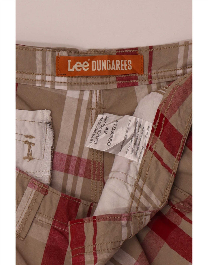 Pantaloncini cargo da uomo Lee W42 2XL cotone scozzese grigio