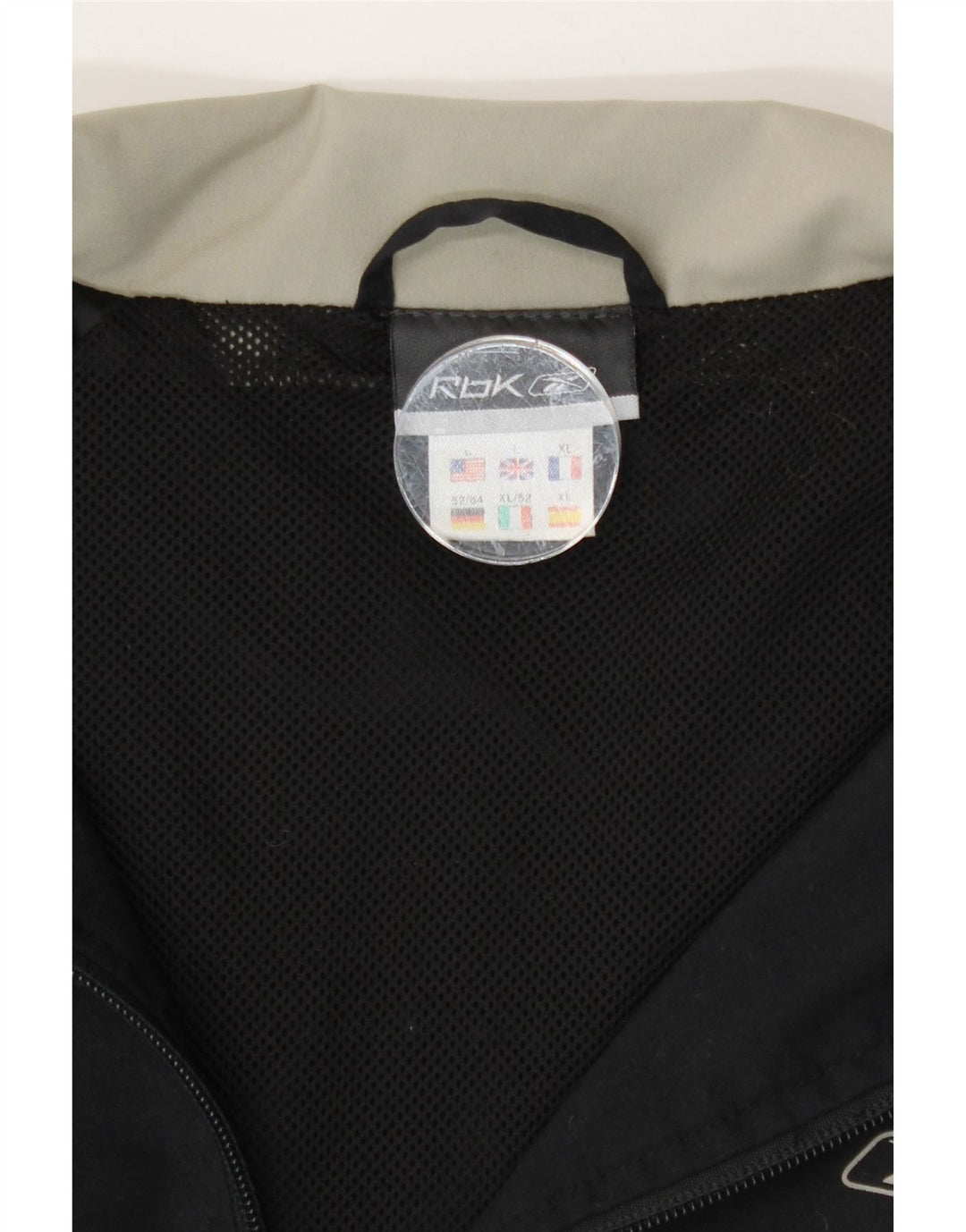 Giacca da ginnastica Reebok da uomo con grafica, grande, in poliestere color block nero